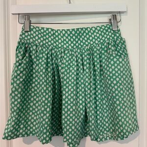 Stylish Green Patterned Mini Skirt
